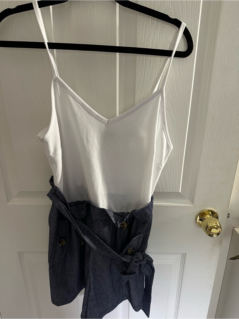 Almost Famous White V-Neck Spaghetti Strap Romper